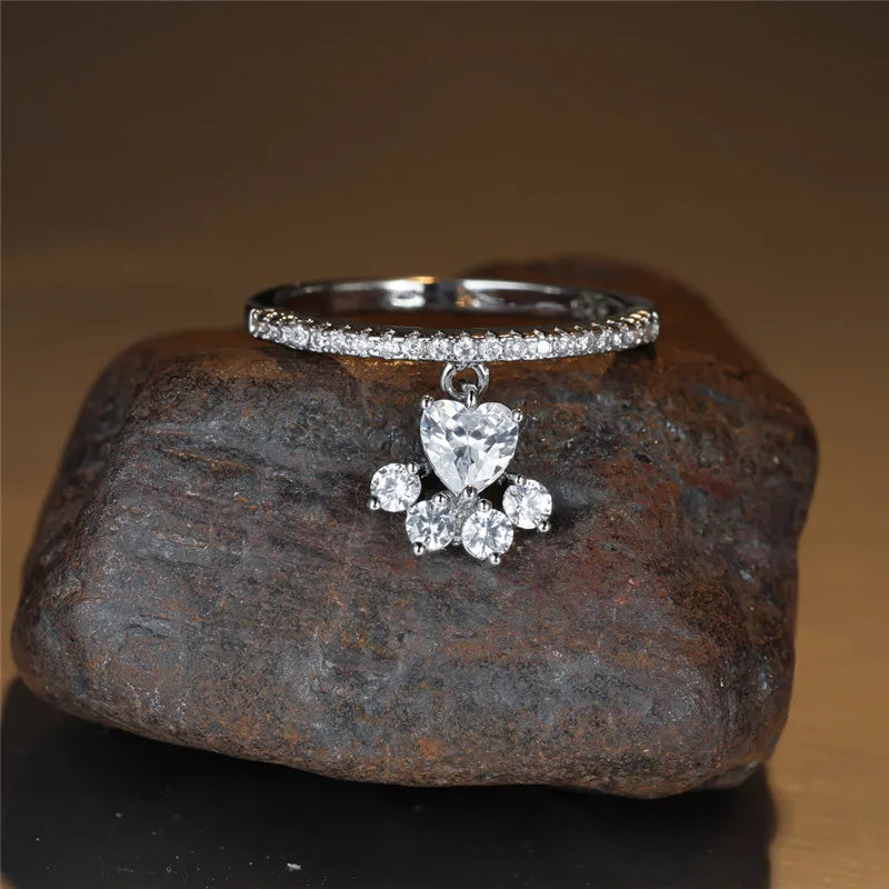 Anello Paw & Heart – Effekt von Gold und Silber