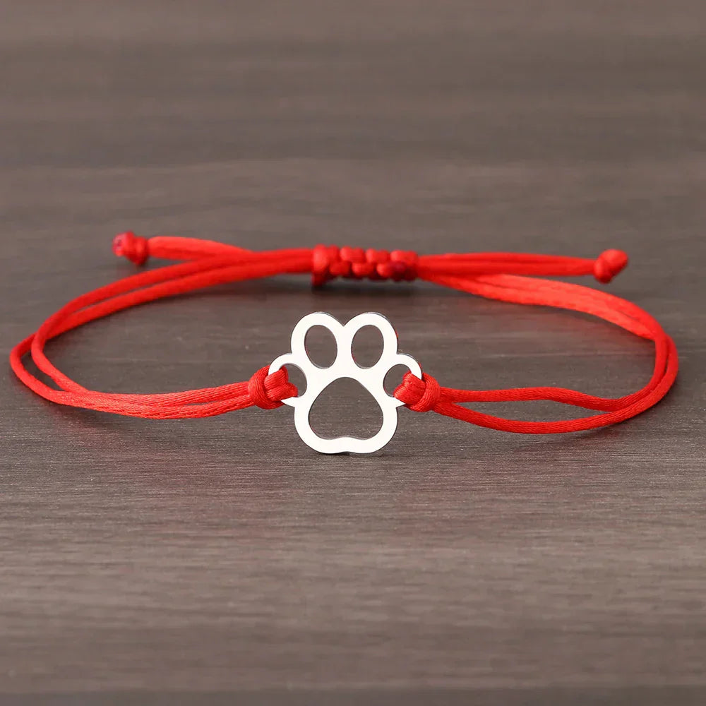 Verstellbares Armband mit schwarzem und rotem Band