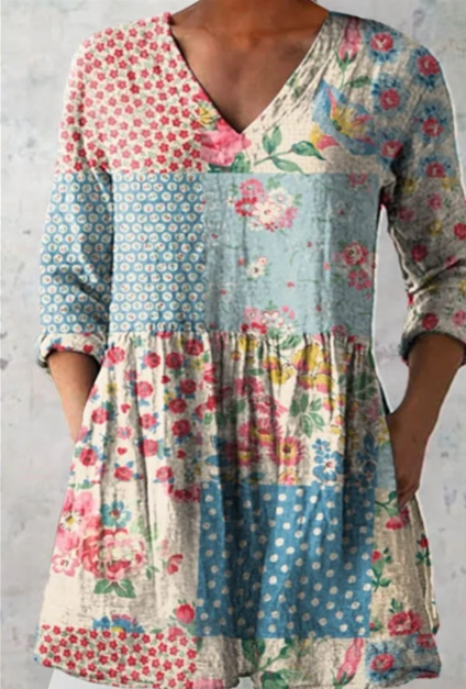 Estelle | Lange Bluse mit V-Ausschnitt