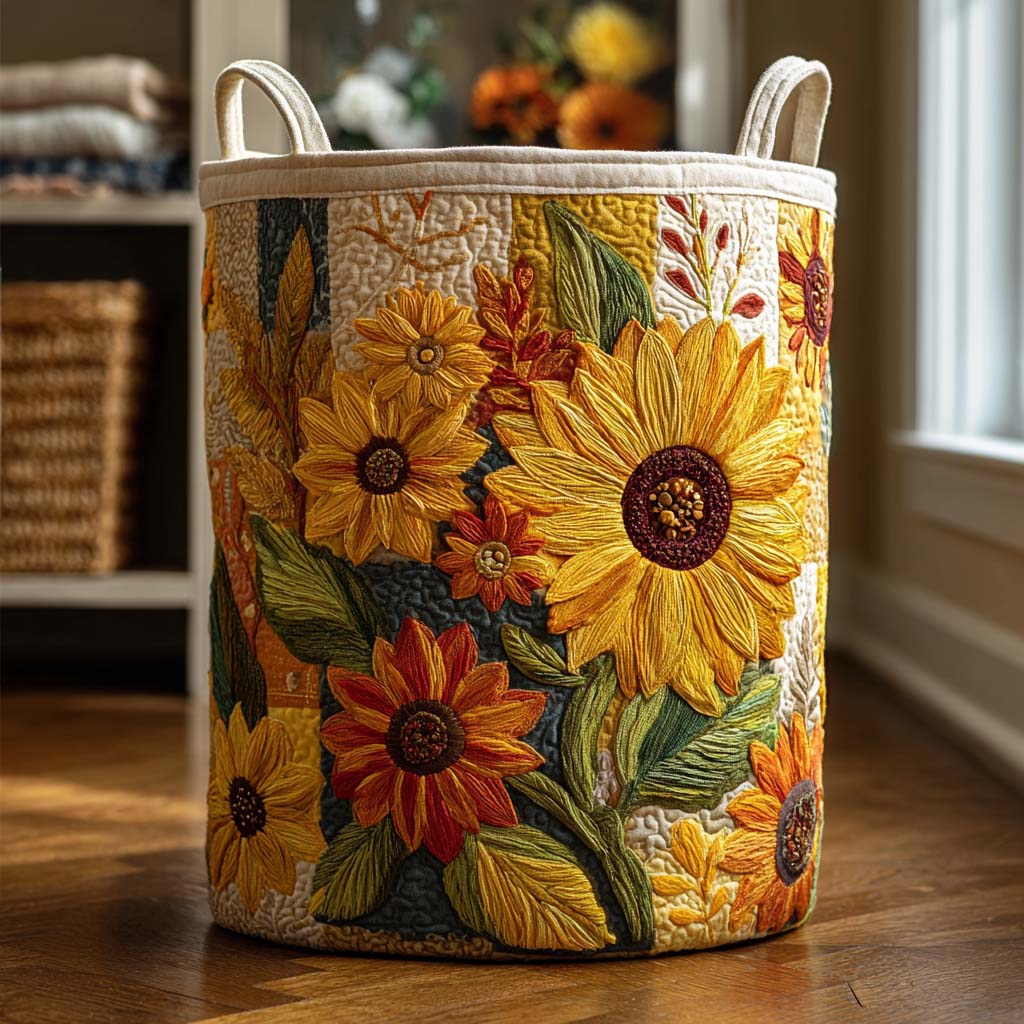 Cecilia – Quilt-Aufbewahrungskorb mit Blumenstickerei