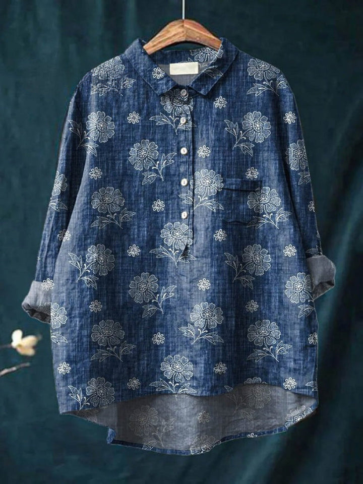 Alessia™ | Zeitlose Leinenbluse mit Muster