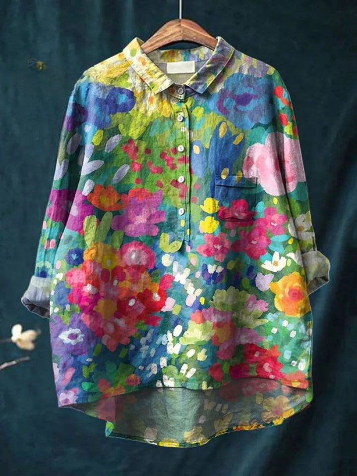 Lina | Lebhaftes Blümchen-Stickshirt