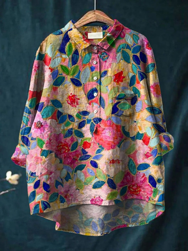 Sienna™ | Zeitlose Leinenbluse mit Print