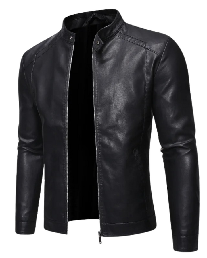 Lederjacke mit Stehkragen