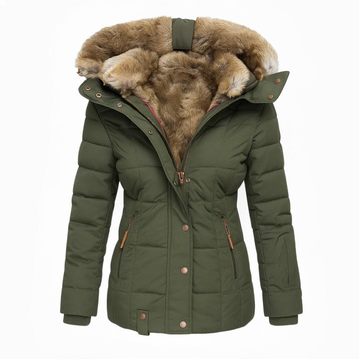Marianne | Lange Winterjacke Damen | Überlappungsreißverschluss & Reißverschlusstaschen für Übersicht