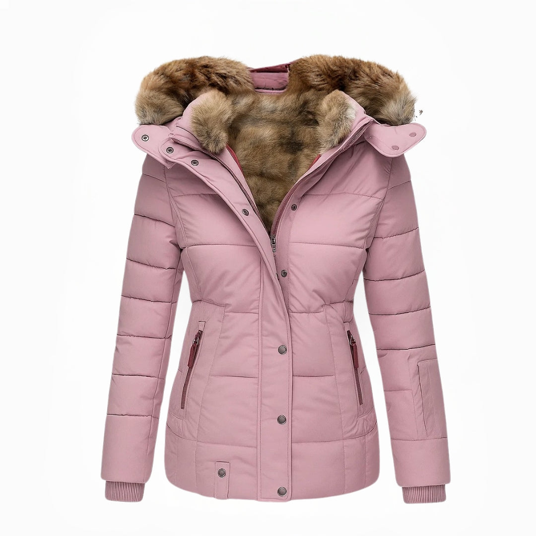 Marianne | Lange Winterjacke Damen | Überlappungsreißverschluss & Reißverschlusstaschen für Übersicht
