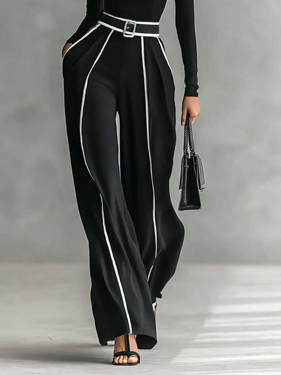 Emma | Elegantes Set mit Hohem Kragen und Weit geschnittenen Hosen