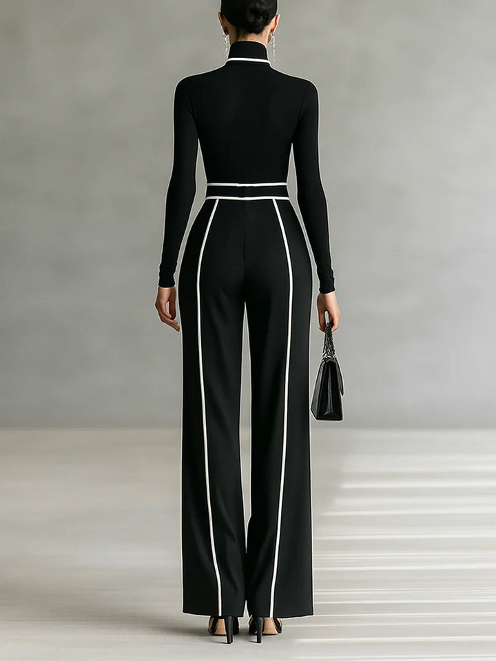 Emma | Elegantes Set mit Hohem Kragen und Weit geschnittenen Hosen