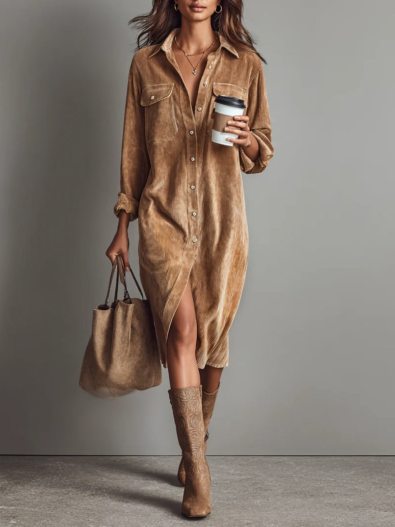 Rosaria – Midi Kleid mit Doppeltaschen