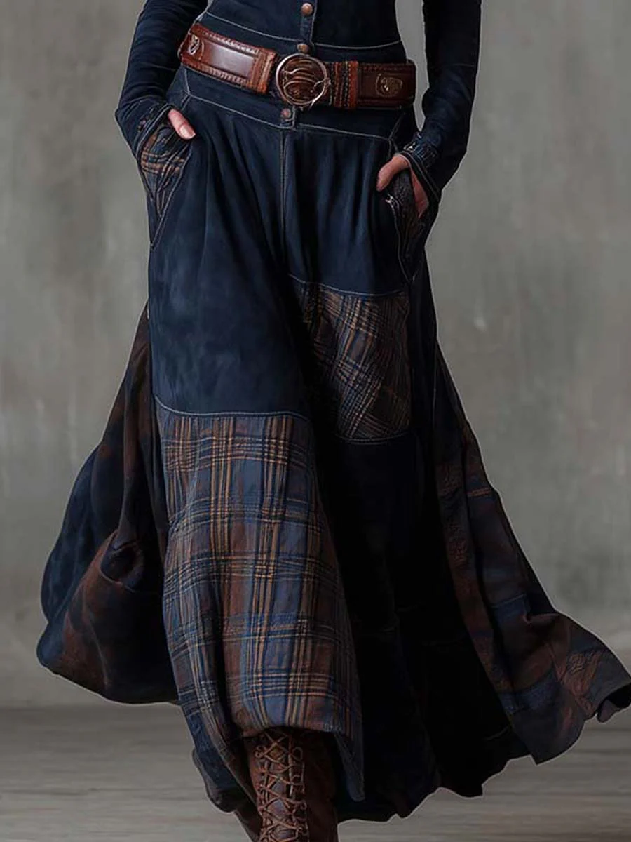 Élise | Maxikleid aus Wildleder mit Gürtel