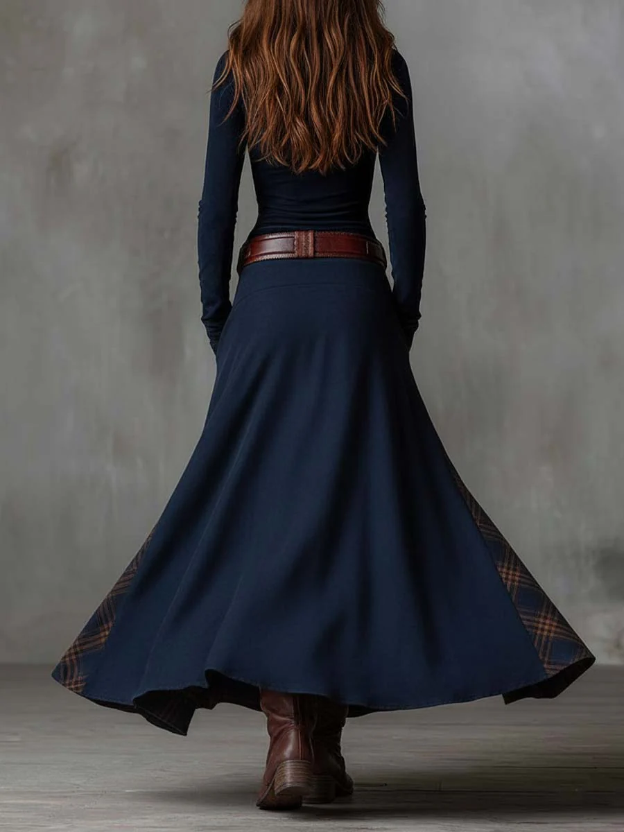 Élise | Maxikleid aus Wildleder mit Gürtel