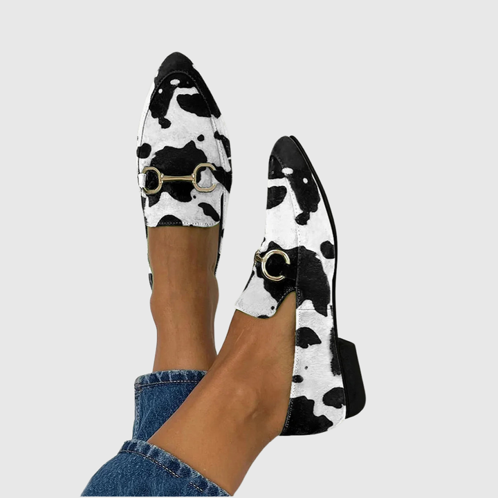 Anna | Mokassins mit Print und Schnallendetail