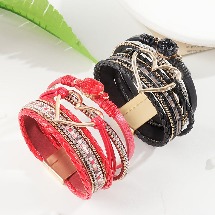 Boho Multistrat Lederarmband