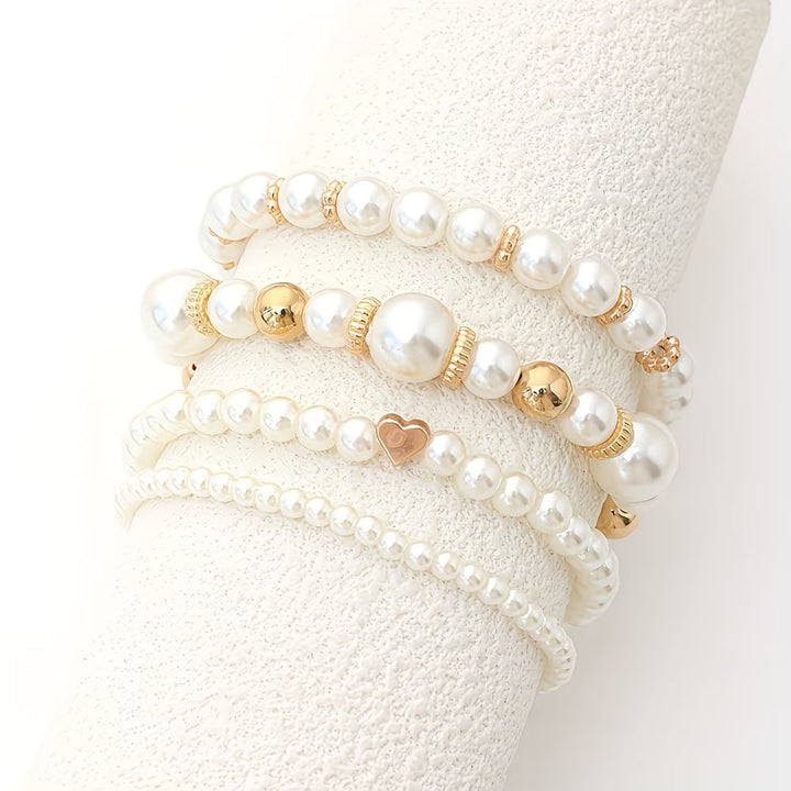 Set von Stapelbaren Perlenarmbändern in 4