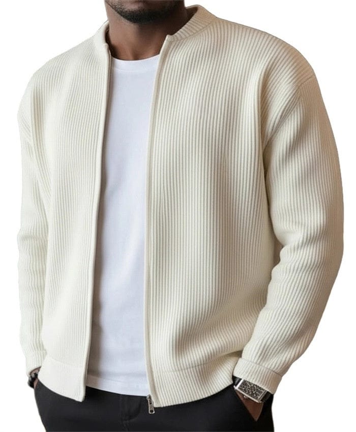 Cardigan con zip a coste Karl I