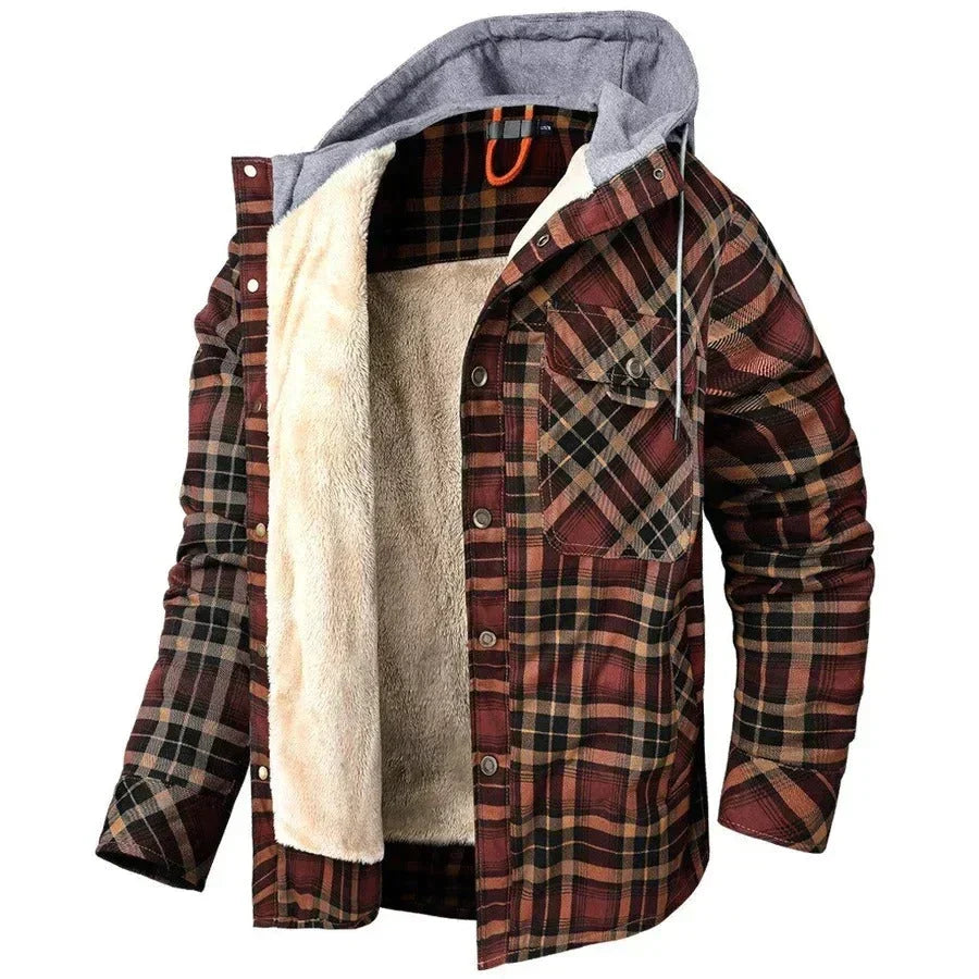 Fabrizio | Leichte Karojacke mit Kapuze