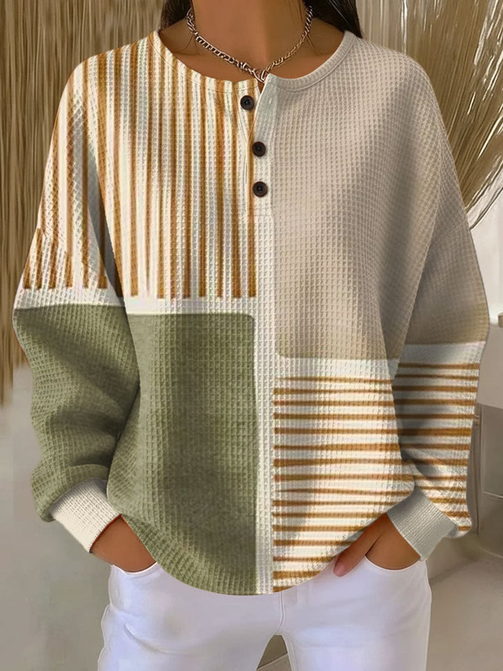 Monika I Damen Relaxed Fit Waffelpullover