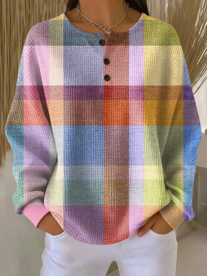 Monika I Damen Relaxed Fit Waffelpullover