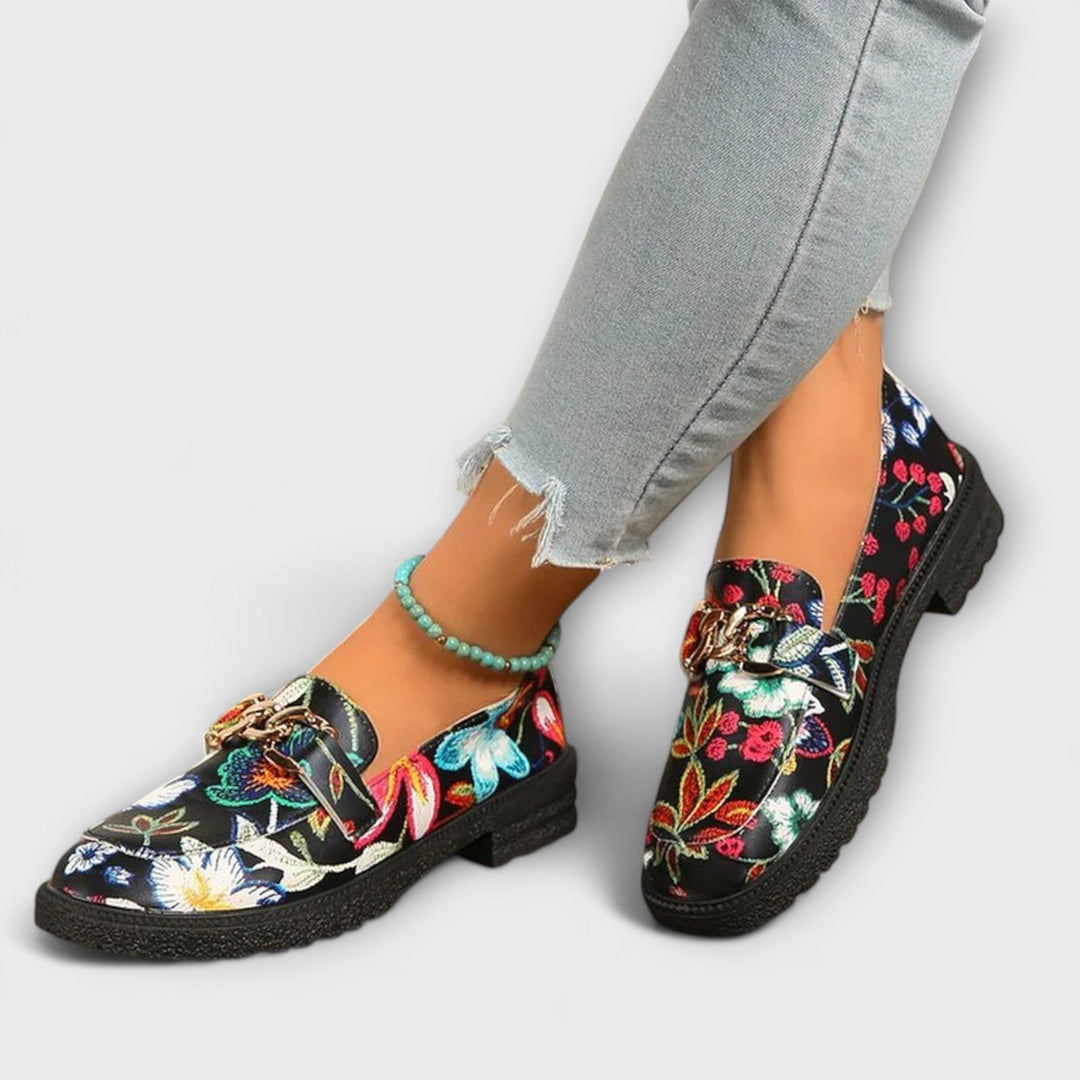 Orla – Bunte Loafers mit Blumenmuster