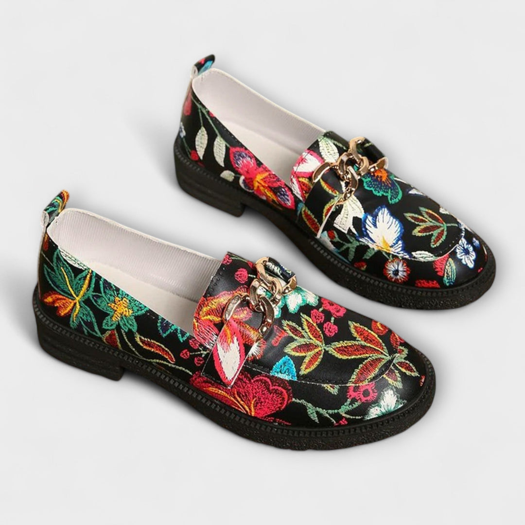 Orla – Bunte Loafers mit Blumenmuster