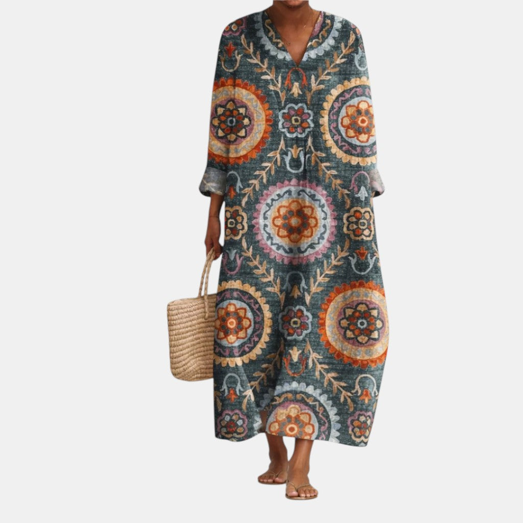 Elia™ | Midi-Kleid mit geometrischem Muster