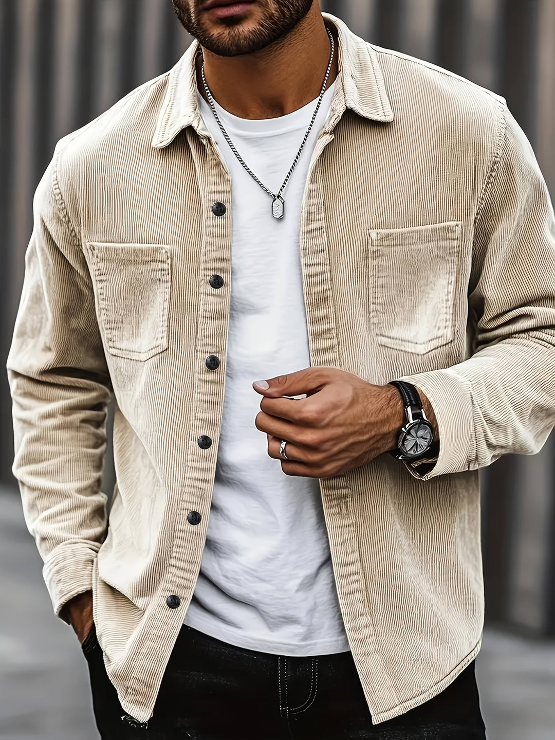 Lässige Cord-Strickjacke