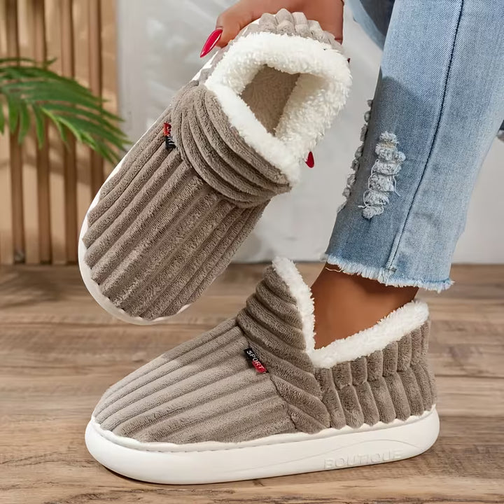 Damen Warme Pantoffeln – Weiches Sherpa-Fleece, Antirutschsohle für den Hausgebrauch
