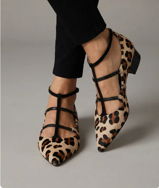 Franca | Schuhe mit Absatz und Leopardenband