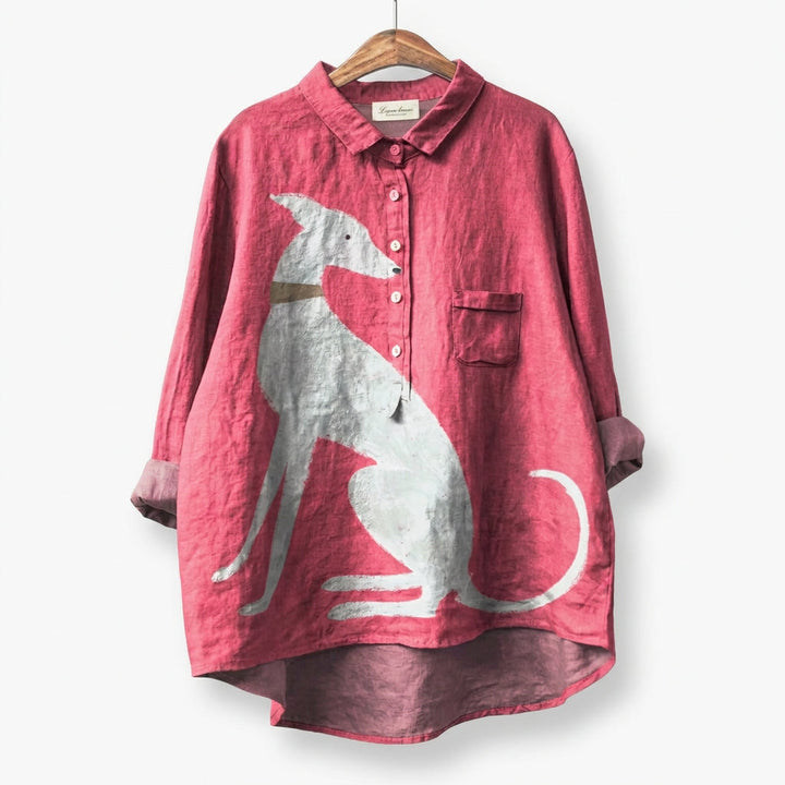 Palmira | Zeitlose Leinenbluse mit Druck