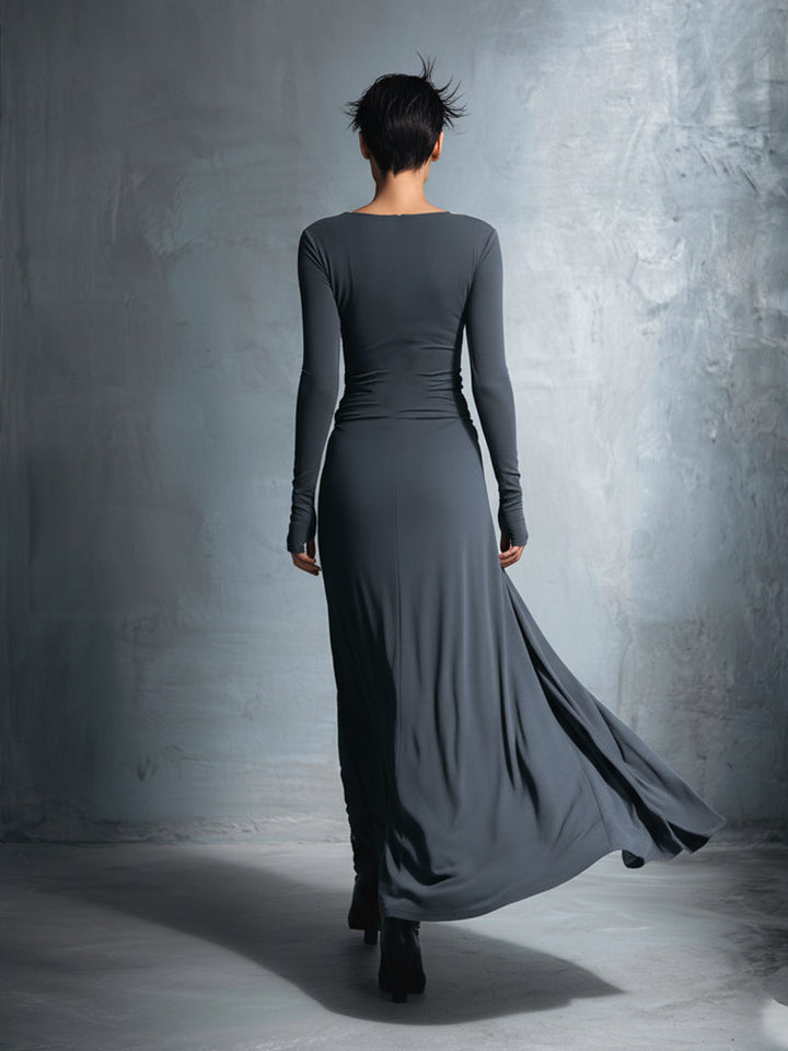 Naomie | Maxikleid mit Seidenknoten