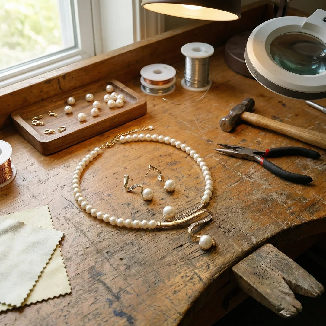 Elegantes Schmuckset mit Perlen