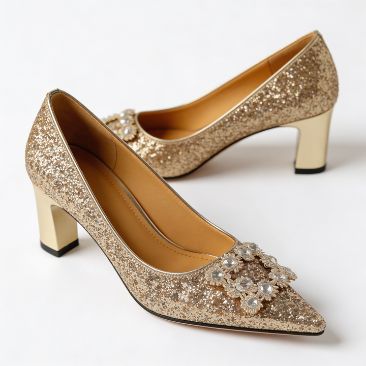 Magdalena | Orthopädische Pumps mit Glitzer