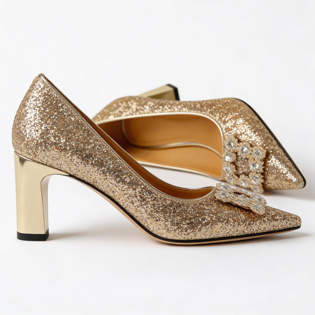 Magdalena | Orthopädische Pumps mit Glitzer