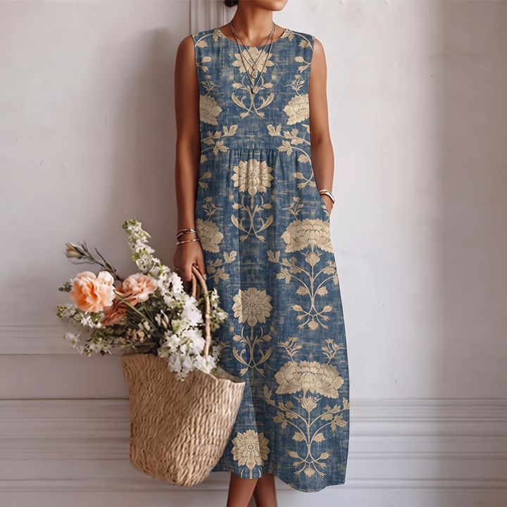 Aurora™ | Klassisches Midi Blumen Kleid