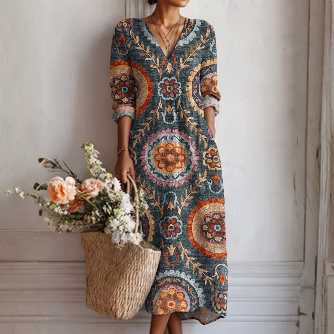 Elia™ | Midi-Kleid mit geometrischem Muster