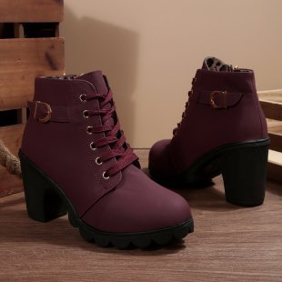 Hannah i Damen Stiefeletten mit Absatz, gewellter Profilsohle