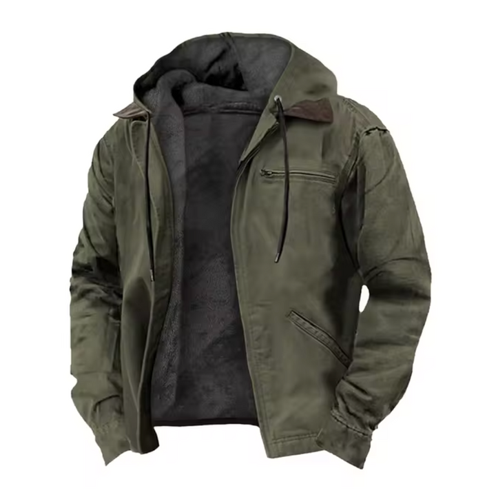 Isak™ | Warme Fleecegefütterte Kapuzen Vintage Jacke
