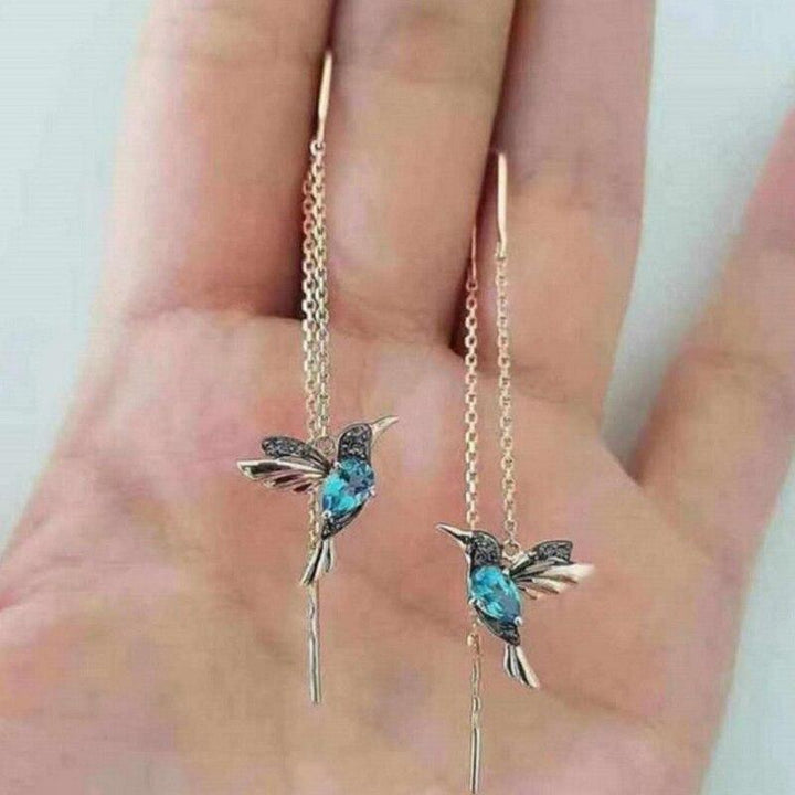 Shay | Ohrringe mit Kolibri-Emaille und Zirkonia
