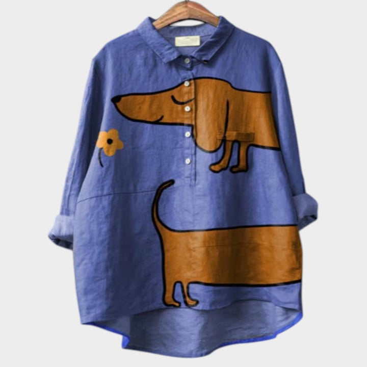 Palmira™ | Zeitlose Leinenbluse mit Print
