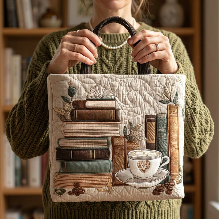 Margareta – Gepolsterte Tragetasche mit Buchmotiv