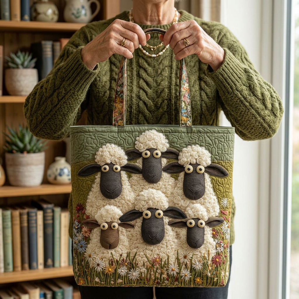 Gittan – Gepolsterte Tragetasche mit Schafmotiv