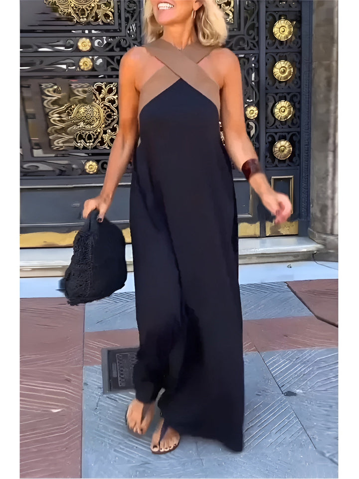 DELPHINE | KLEID MIT ÜBERLAPPENDEM AUSSCHNITT