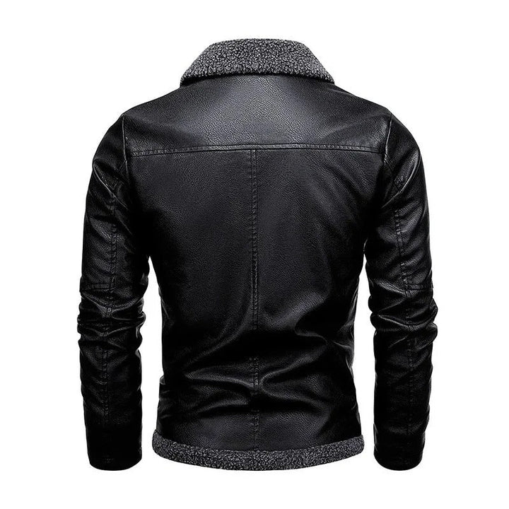 Elegante Fleece-Lederjacke