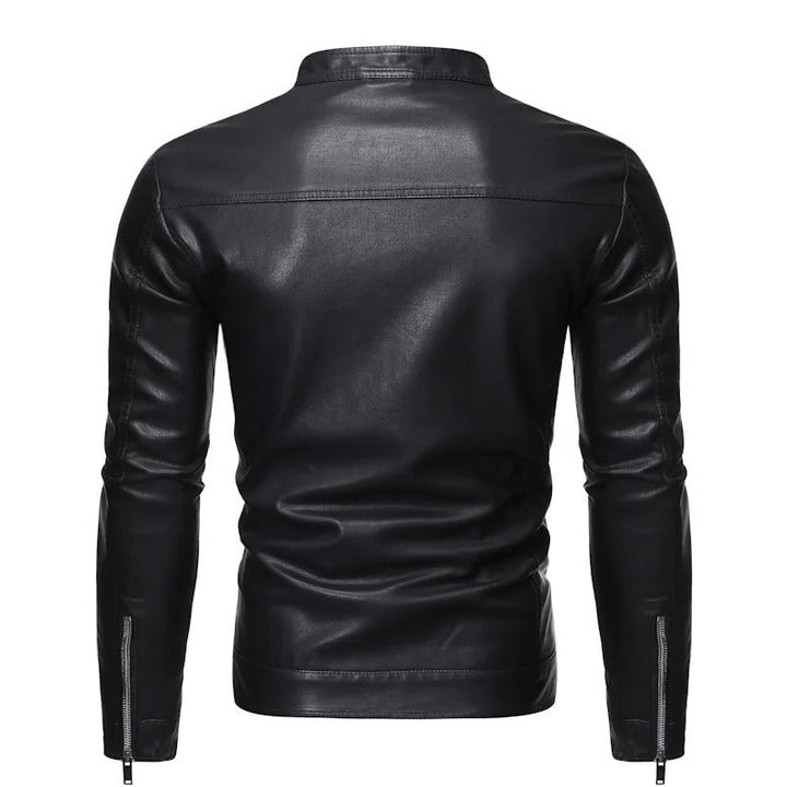 Lederjacke mit Stehkragen