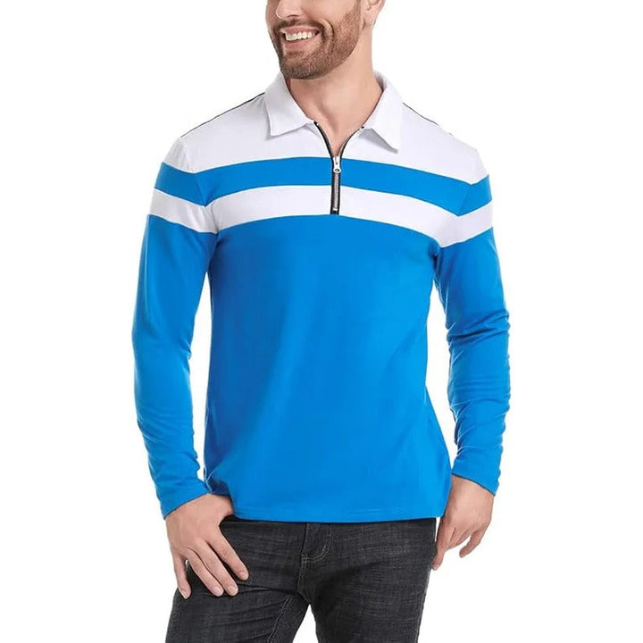 Elegant gestreifter Pullover mit Reißverschluss