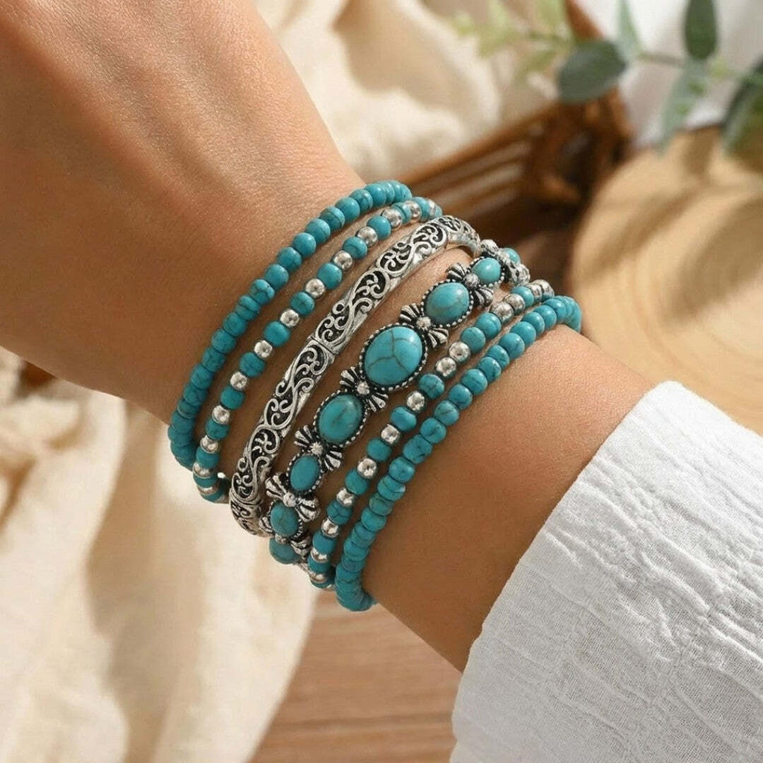 Mirella™ - Boho-Armbandkollektion mit Türkisen Perlen