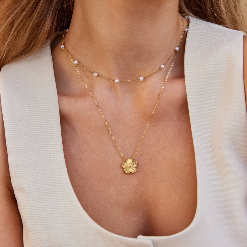 Zeitlose Goldperlenkette