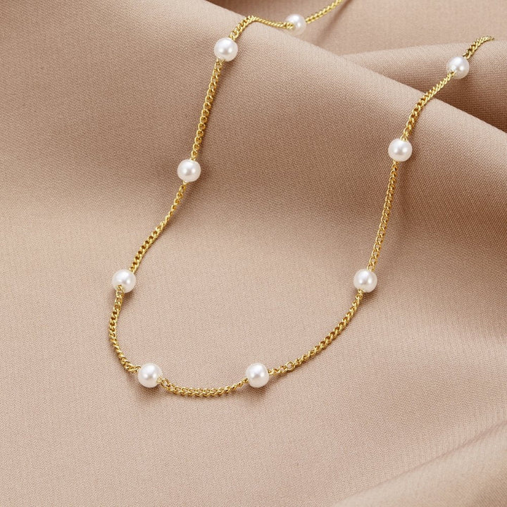 Zeitlose Goldperlenkette