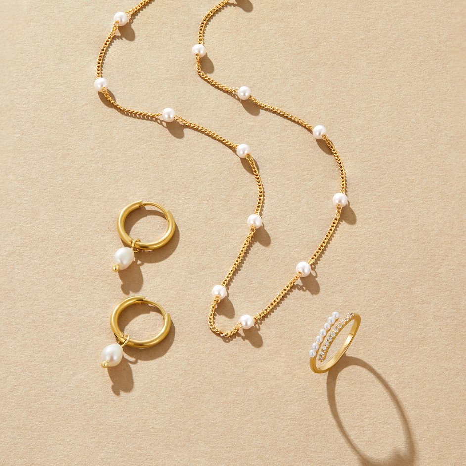 Zeitlose Goldperlenkette