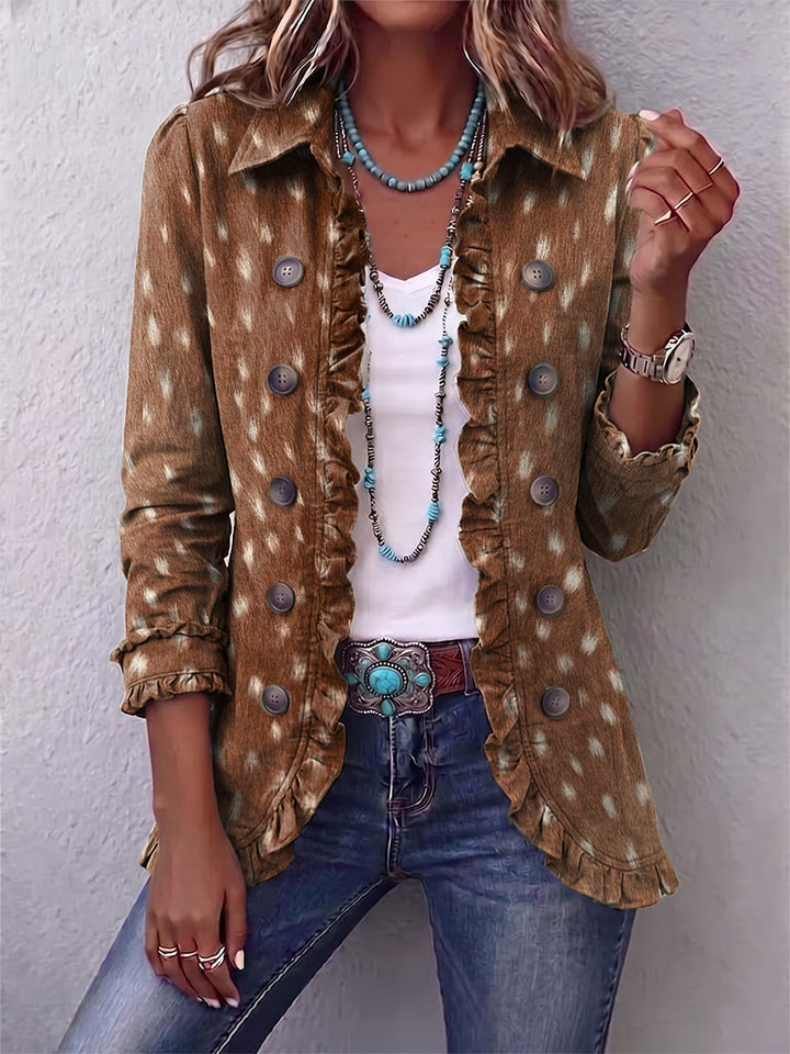 Nicolasa | Tiermuster-Jacke mit Volants
